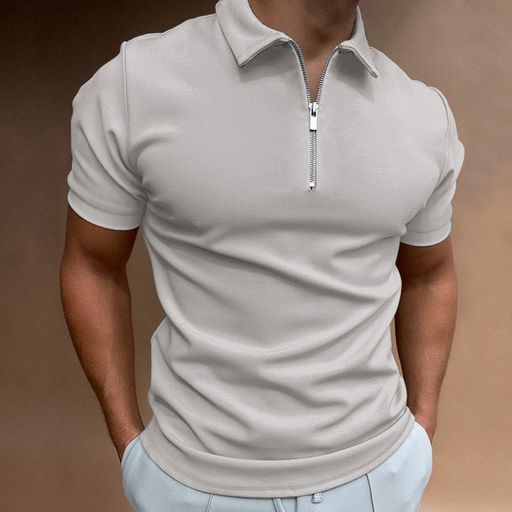 ENZO | Polo da uomo con mezza zip