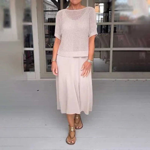 ANGELI | ABITO ELEGANTE IN 2 PEZZI CON TOP TRAFORATO