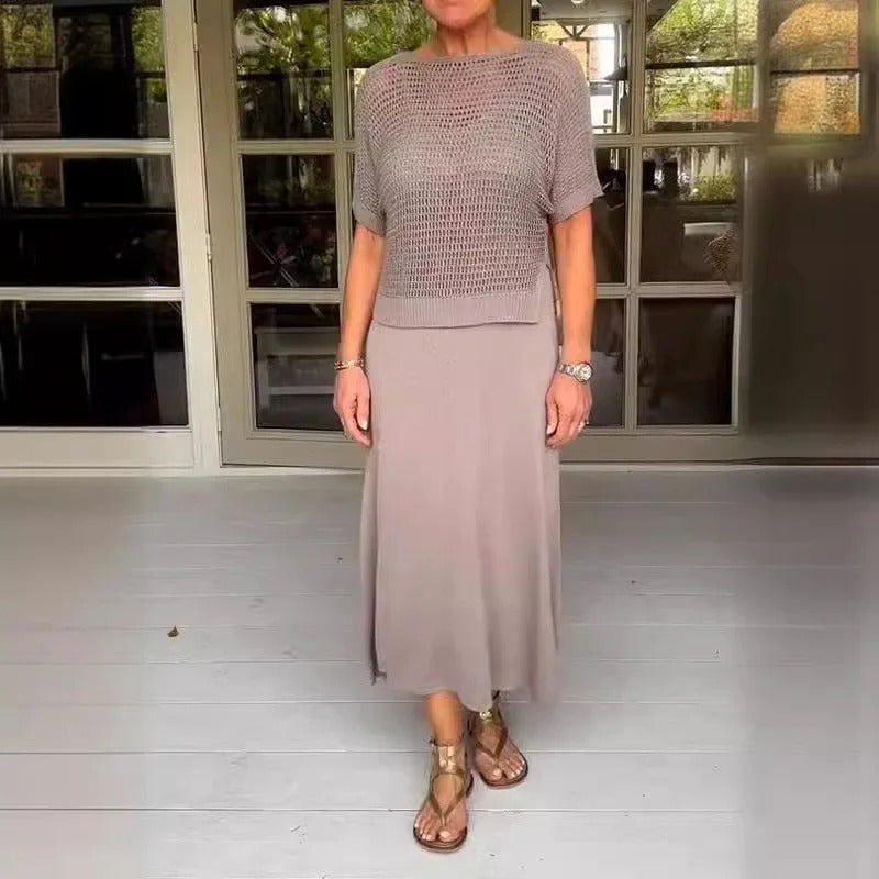 ANGELI | ABITO ELEGANTE IN 2 PEZZI CON TOP TRAFORATO
