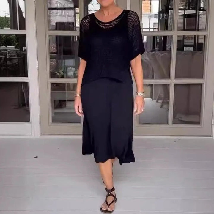 ANGELI | ABITO ELEGANTE IN 2 PEZZI CON TOP TRAFORATO