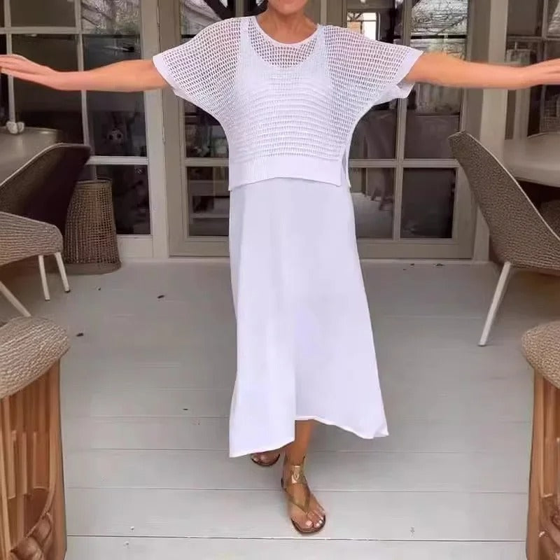 ANGELI | ABITO ELEGANTE IN 2 PEZZI CON TOP TRAFORATO